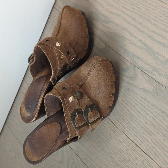 Suede heeled clogs size 37/6 - Picture 2 of 11